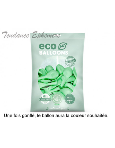 2 100 Ballons Latex Biodégradables Menthe 26cm