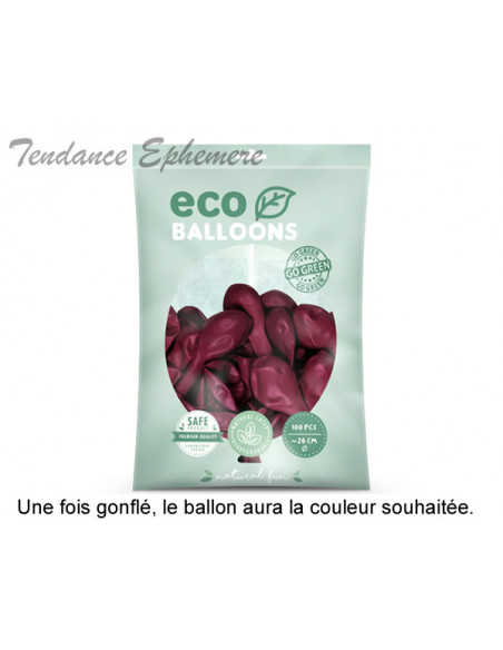 2 100 Ballons Latex Biodégradables Rouge Foncé 26cm