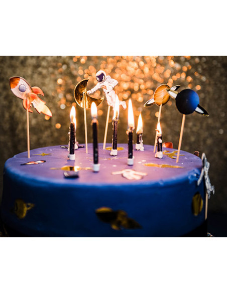 Bougie Anniversaire Bleu Canard et Argent pour gâteau REF/7979