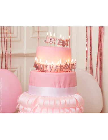 1 Bougie Joyeux Anniversaire Rose Gold