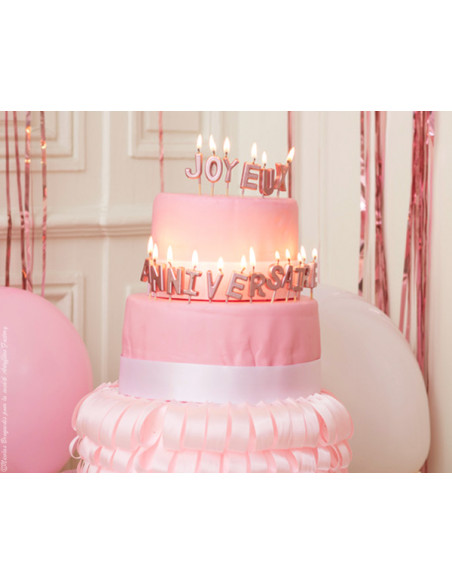 1 Bougie Joyeux Anniversaire Rose Gold