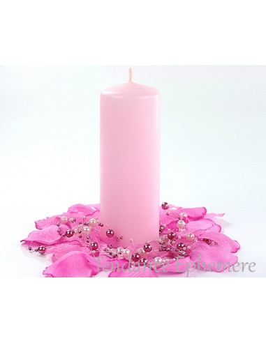 1 Bougie Cylindre Rose Pastel 15cm