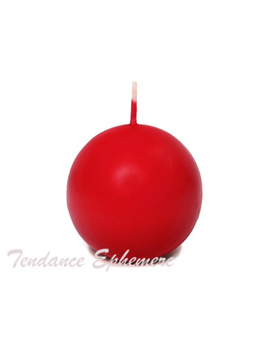 1 Bougie Ronde Rouge 6cm