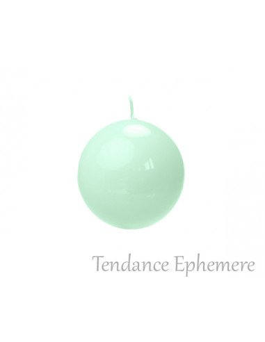 1 Bougie Ronde Vert Pastel Perlé 6cm