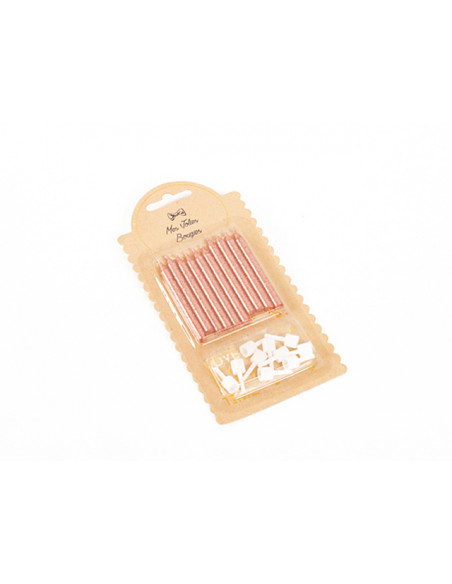 2 10 Bougies Anniversaire Rose Gold Pailletées 6cm