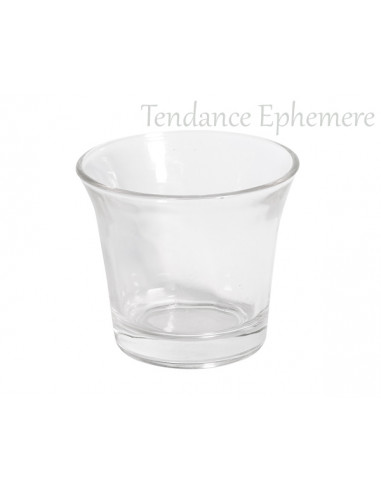 1 Bougeoir Verre Transparent 8cm