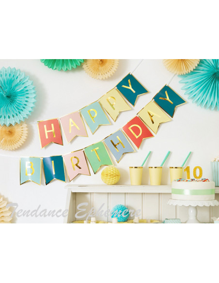 1 Banderole Happy Birthday Pastel 1.75m