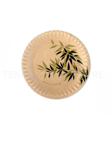 1 Assiette Carton Décor Bambou 23cm-25