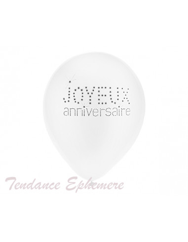 Ballon Joyeux Anniversaire Blanc Decoration De Fete 2 10