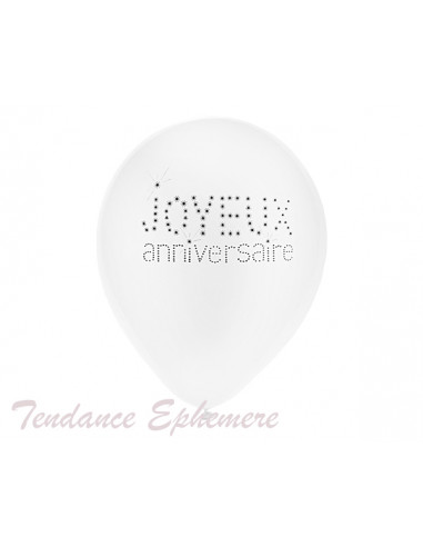 1 Ballon Joyeux Anniversaire Blanc