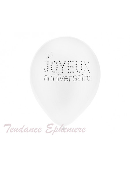 1 Ballon Joyeux Anniversaire Blanc