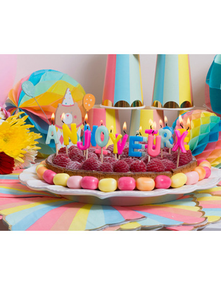 1 Bougie Joyeux Anniversaire Multicolore