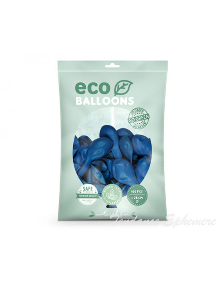 2 100 ballons Latex Biodégradables Bleu 26cm