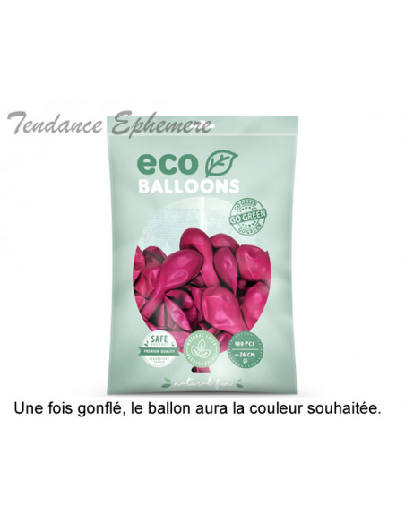 2 100 ballons Latex Biodégradables Fuchsia 26cm