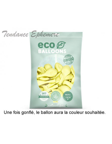 2 100 ballons Latex Biodégradables Ivoire 26cm