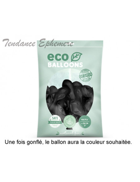 2 100 ballons Latex Biodégradables Noir 26cm