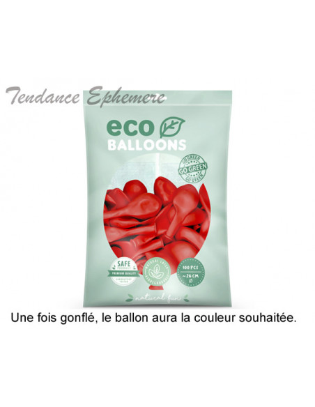 2 100 ballons Latex Biodégradables Rouge 26cm