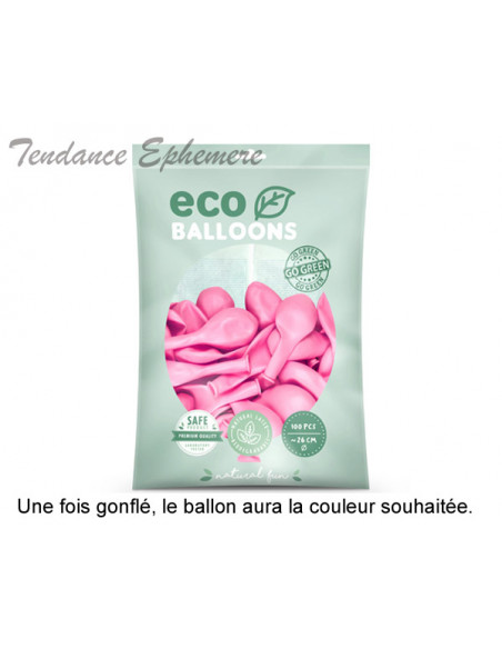 2 100 ballons Latex Biodégradables Rose Pastel 26cm