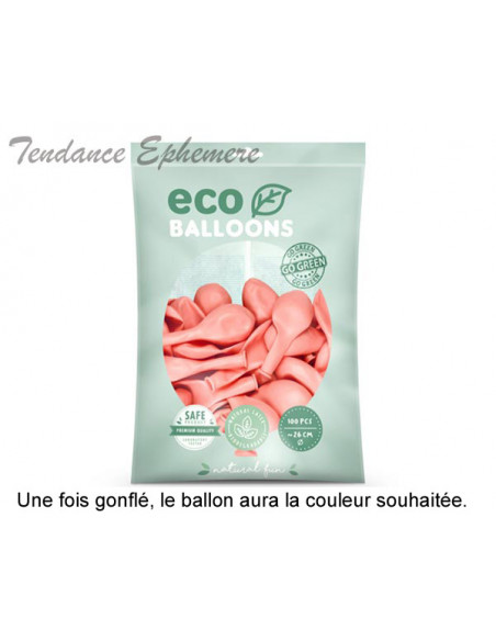 2 100 ballons Latex Biodégradables Rose Poudré 26cm