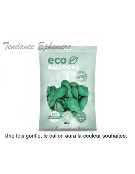 2 100 ballons Latex Biodégradables Vert 26cm