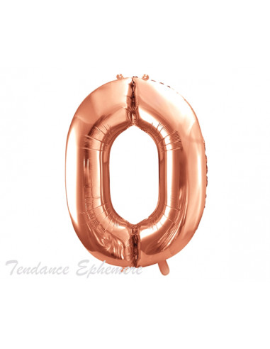 1 Ballon Chiffre 0 Aluminium Rose Gold 86cm