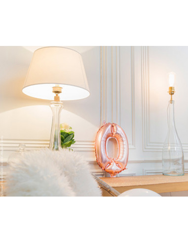 1 Ballon Chiffre 0 Aluminium Rose Gold 36cm