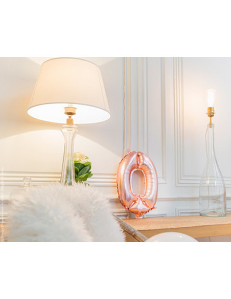 1 Ballon Chiffre 0 Aluminium Rose Gold 36cm