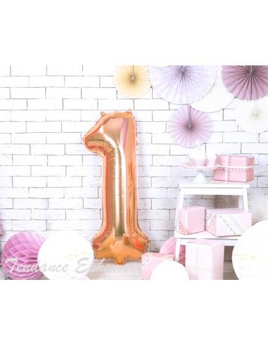 Ballon Chiffre 1 Aluminium Or 86cm