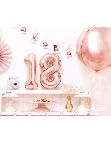 2 Ballon Chiffre 1 Aluminium Rose Gold 86cm