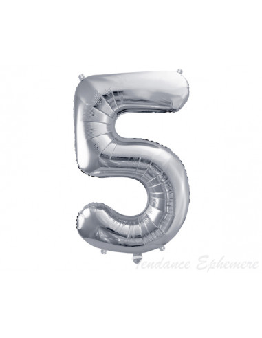 Ballon Noir Chiffre 5