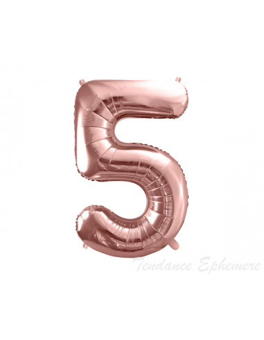 1 Ballon Chiffre 5 Aluminium Rose Gold 86cm