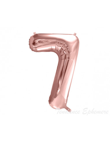 1 Ballon Chiffre 7 Aluminium Rose Gold 86cm