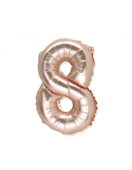 2 Ballon Chiffre 8 Aluminium Rose Gold 36cm