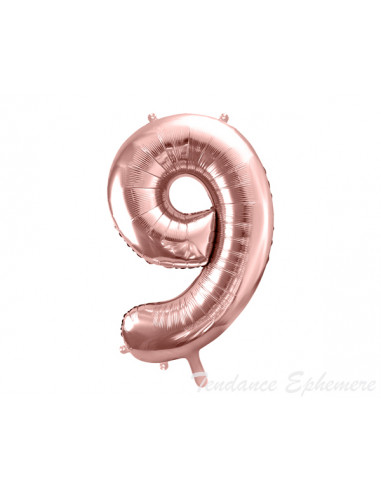 1 Ballon Chiffre 9 Aluminium Rose Gold 86cm