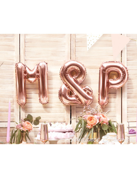 1 Ballon Lettre & Aluminium Rose Gold 36cm