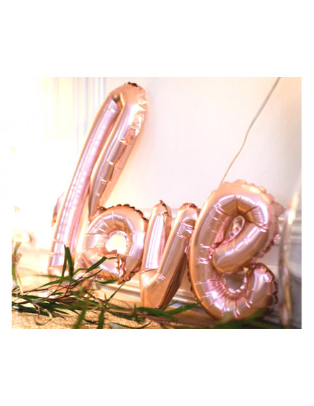 1 Ballon LOVE Rose Gold Mylar 1m