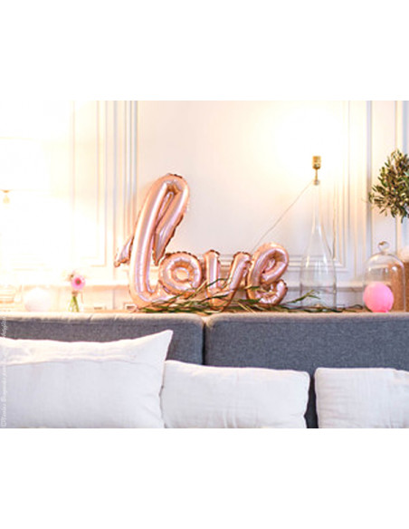 2 Ballon LOVE Rose Gold Mylar 1m