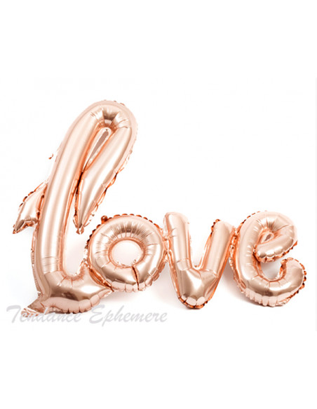 3 Ballon LOVE Rose Gold Mylar 1m