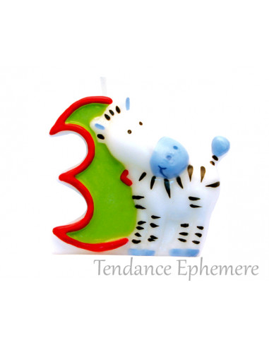 1 Bougie Anniversaire 3 Ans Safari