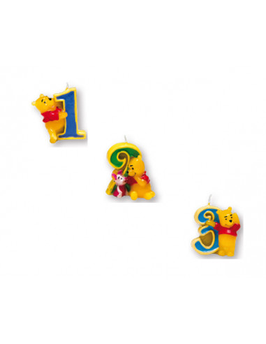 Bougie 3 ans thème Winnie - 3,45€- Tendance Ephemere