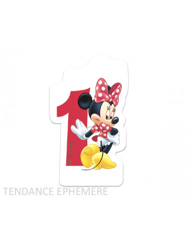 Bougie Anniversaire Minnie 1 An - Fête Thème Enfant - 2.60€