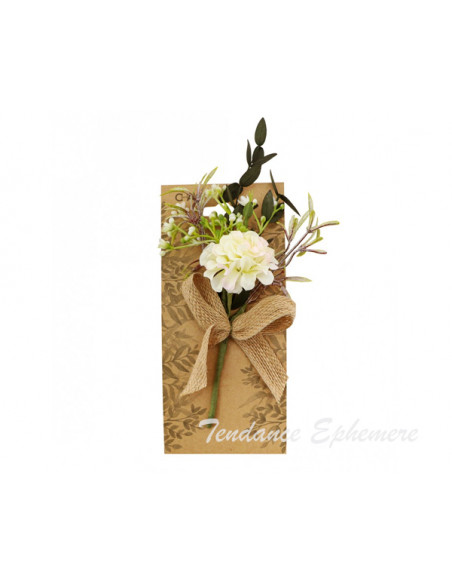 2 Bouquet Fleurs Blanche Rose sur Carte