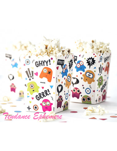 1 Boite Pop Corn Carton Pois Monstres