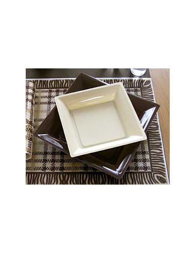 Assiette Plastique Carree Or 16,5cm