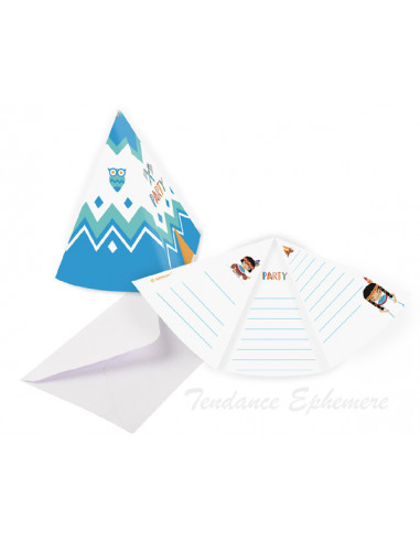 1 Carte Invitation Anniversaire Indien Tepee