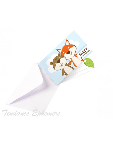 Carte Invitation Anniversaire Renard Paquet De 8 3 75 Carte Invitation Anniversaire Renard Paquet De 8 3 75