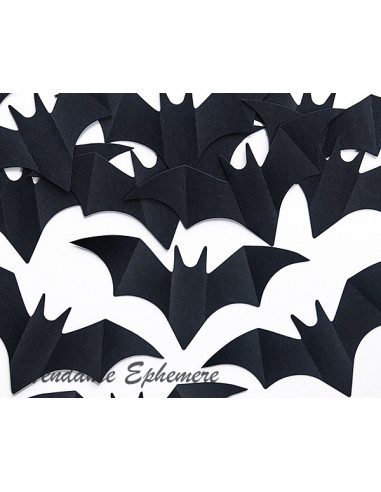 1 Gros Confetti Chauve Souris Papier Noir - 10