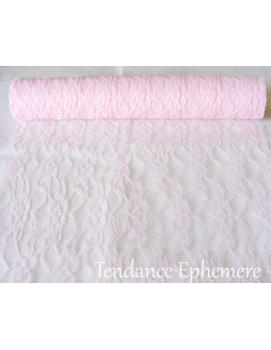 1 Chemin de Table Dentelle Rose Pastel 5m