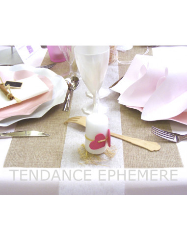 Chemin de table en toile de jute - Decoration de mariage