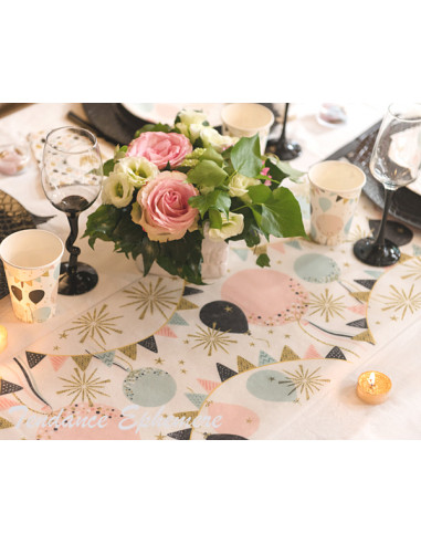 1 Chemin de Table Anniversaire Paillette Pastel 5m